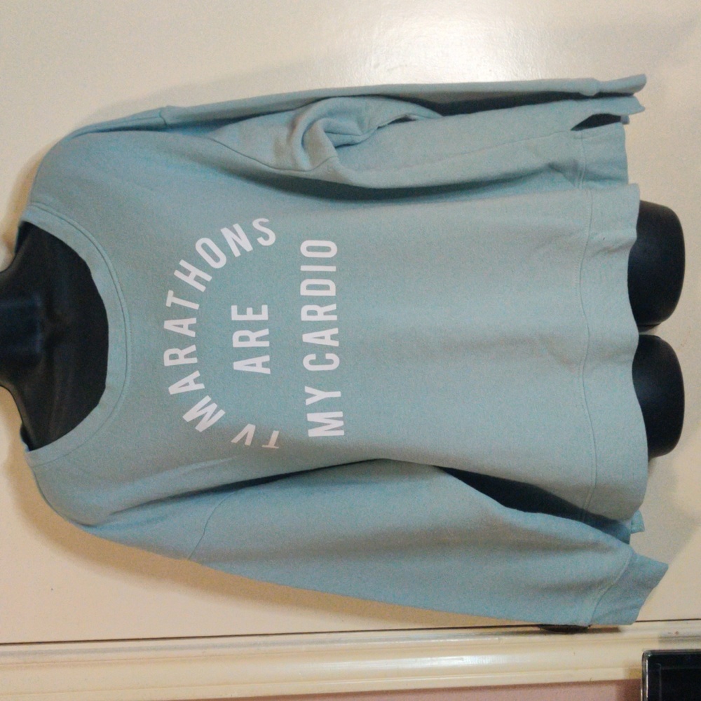 Fifth Sun Mint Spellout "TV Marathons Are My Cardio" Sweatshirt Casual Cozy